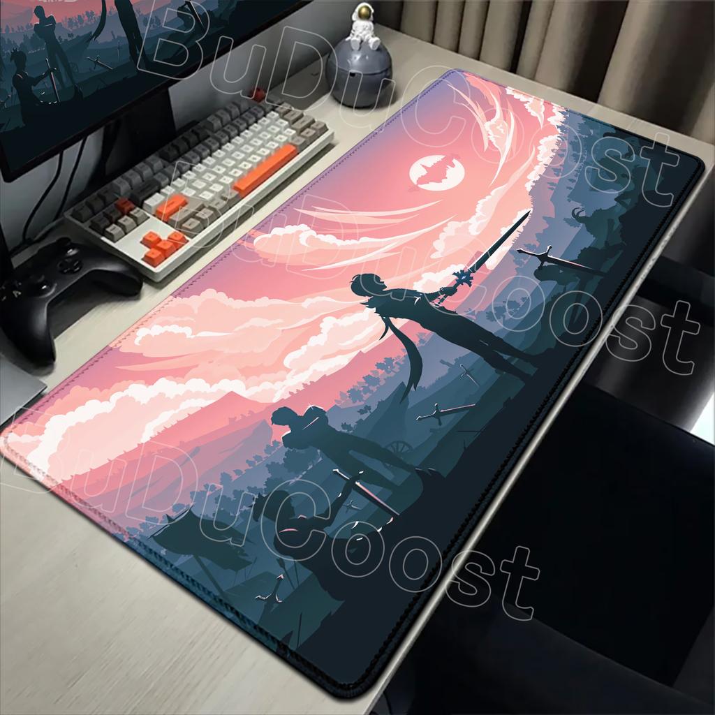 Pretty Genshin Impact Mousepad Anime Yae Miko Nahida Ganyu Mouse Pad Laptop Gamer Accessories Big Desk Mat Computer Keyboard Rug