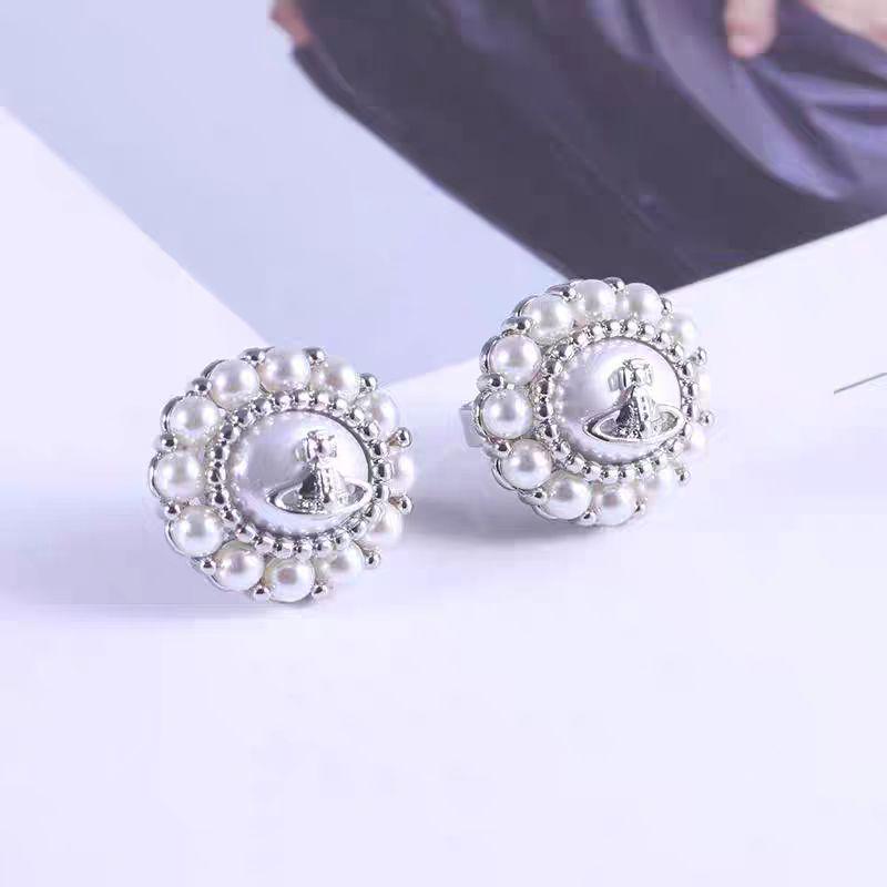 Kaiserinwitwe Sonnenblume Perle Saturn Ohrstecker - High-End Luxus Design