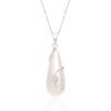 0.92 Ct Fancy Shape Freshwater Pearl Gemstone 925 Sterling Silver Tear Drop Women Bridal Pendant Necklace