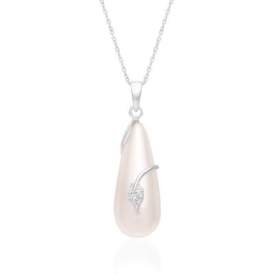 0.92 Ct Fancy Shape Freshwater Pearl Gemstone 925 Sterling Silver Tear Drop Women Bridal Pendant Necklace