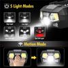USB Rechargeable Headlamp Flashlight 800 Lumens Bright LED Head Lamp Red Light Motion Sensor Head Light Fishing Hiking Running