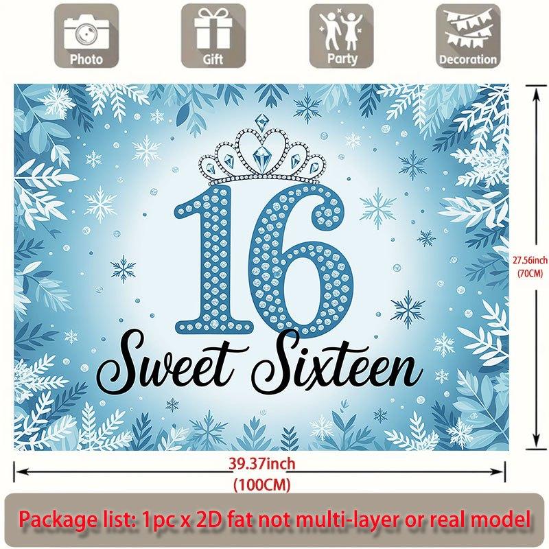 Party Backdrop Flat Sweet Sixteen Winter Events Wedding Coming Ceremony Four Photo Booth Background Front Door Decor