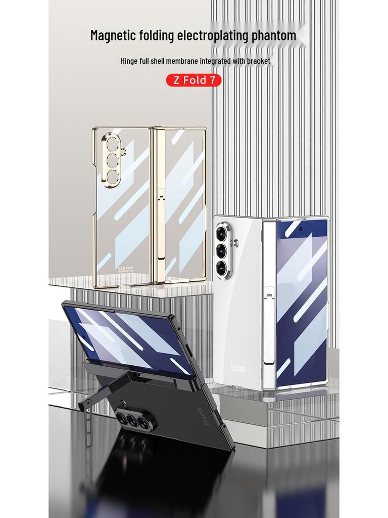 Samsung Z Fold 7 Electroplated Transparent Magnetic Protective Case