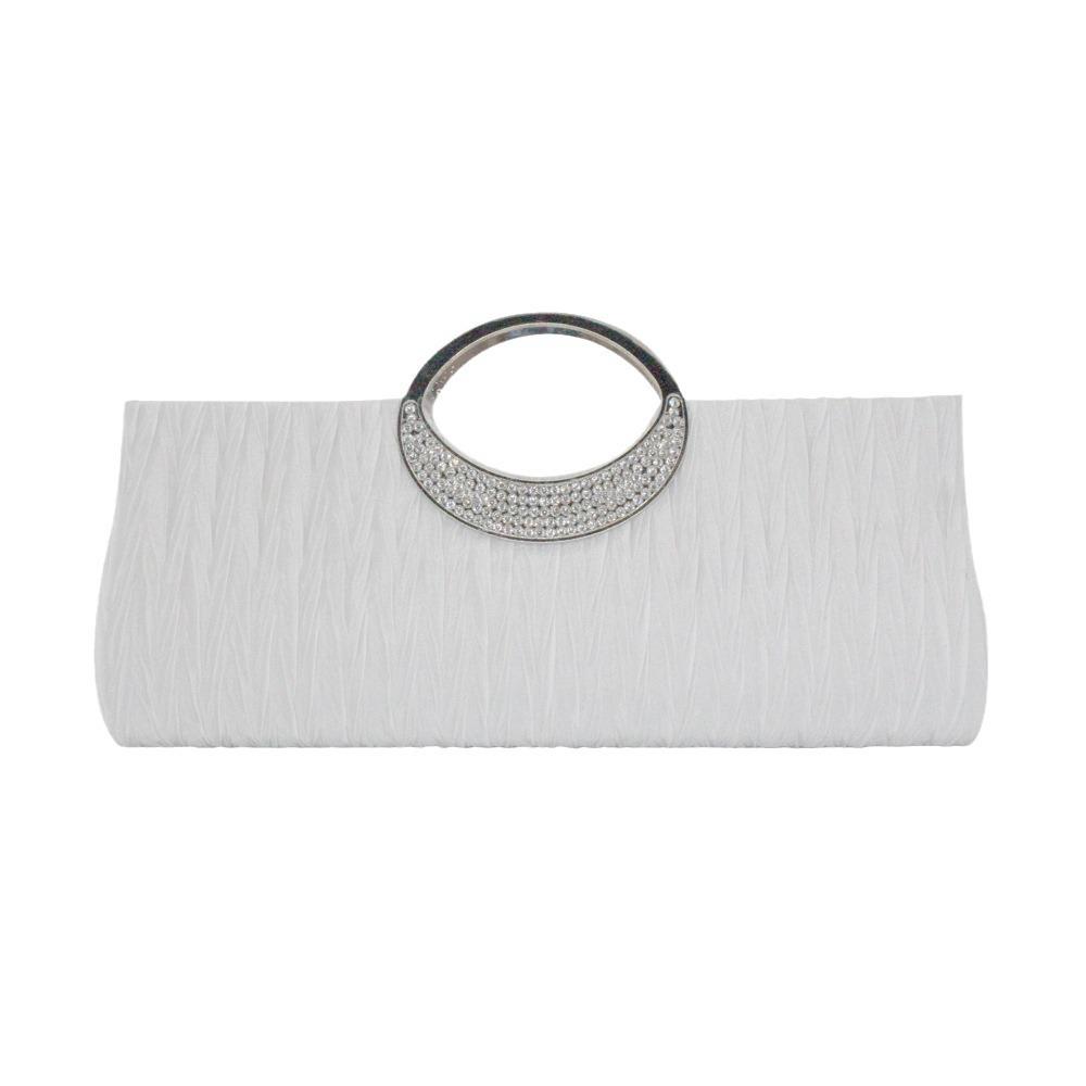 Classic Rhinestone Pleated Evening Bag for Women