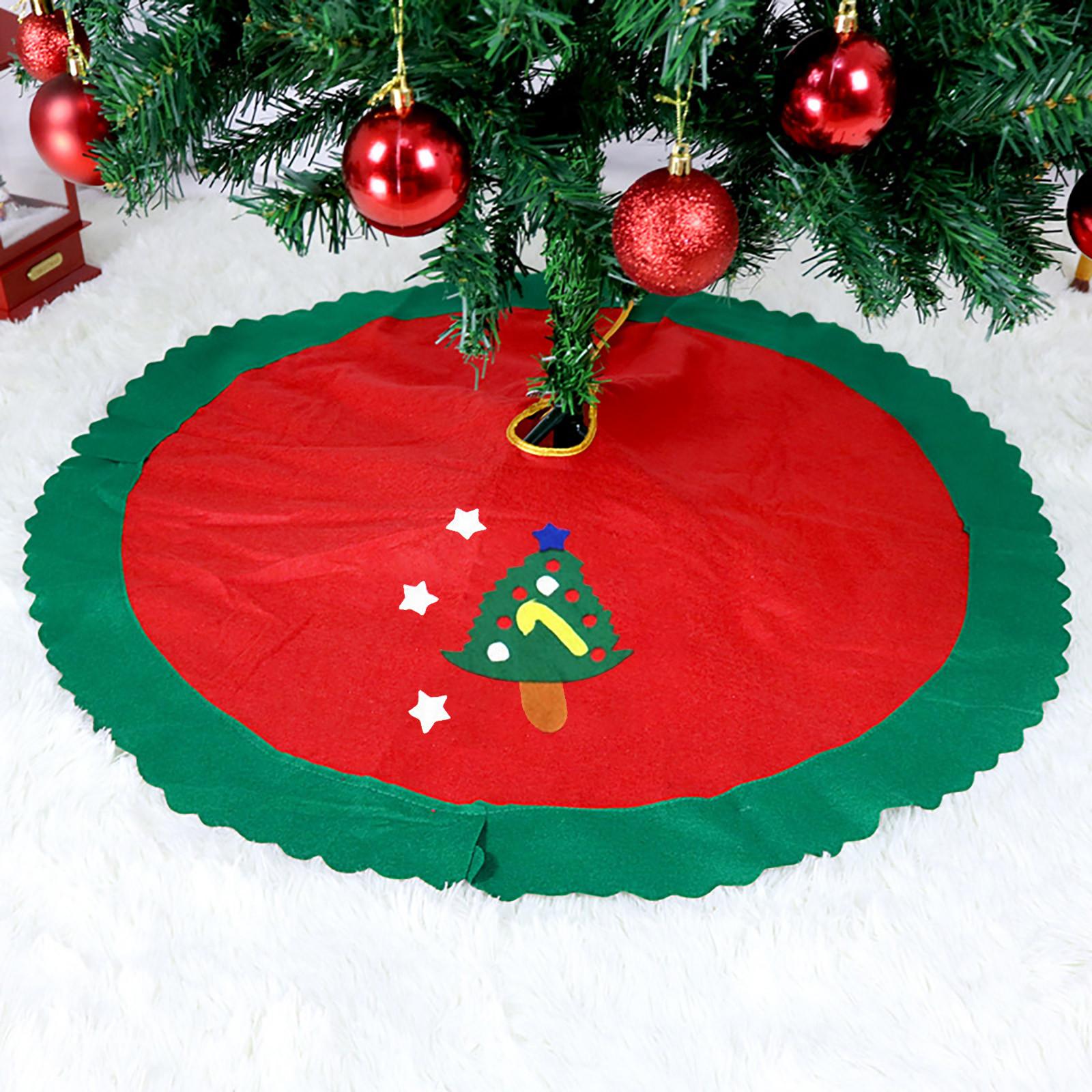 Christmas Decoration Fabric Tree Non-Woven Party Tree For Christmas Christmas Skirt Christmas Large Skirt Fall Blanket Throw красный