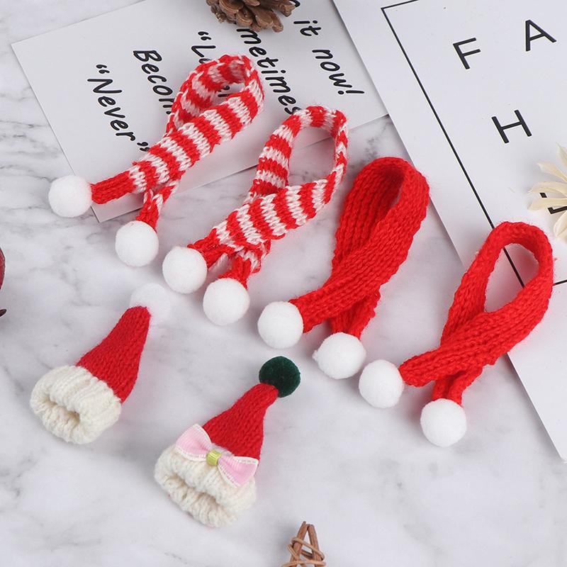 1:6 1:12 Dollhouse Miniature Christmas Hat Scarf Dollhouse Accessories Xmas Gift