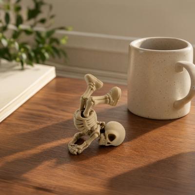 3D Printed Inverted Skeleton Figurine Halloween Upside-Down Skeleton Statue Spooky Skeleton Decoration
