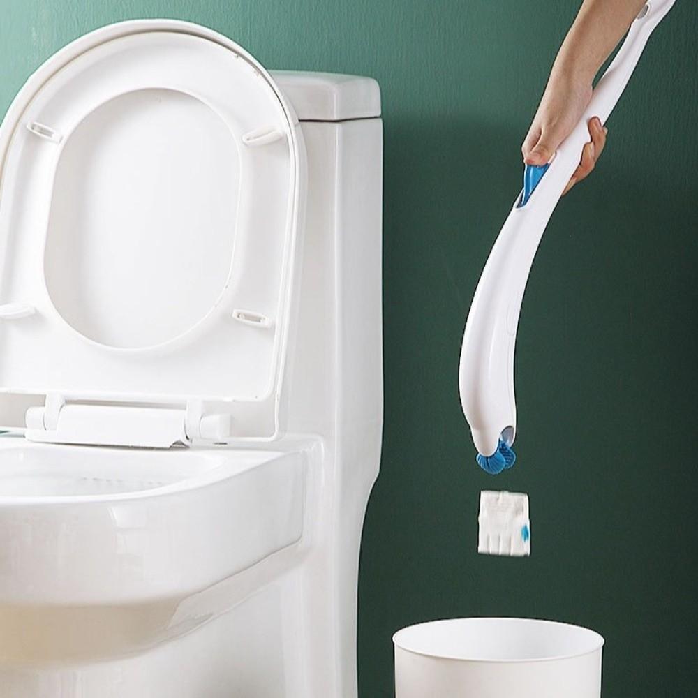 Disposable Heads Toilet Brush Set Plastic Toilet Scrubber Easy To Clean Closestool Brush Hotel