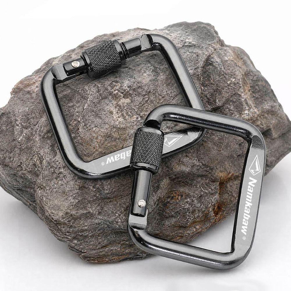 3pcs Flattened Buckle with Thread Square Carabiner Durable Kettle Buckle Carabiner Accessories