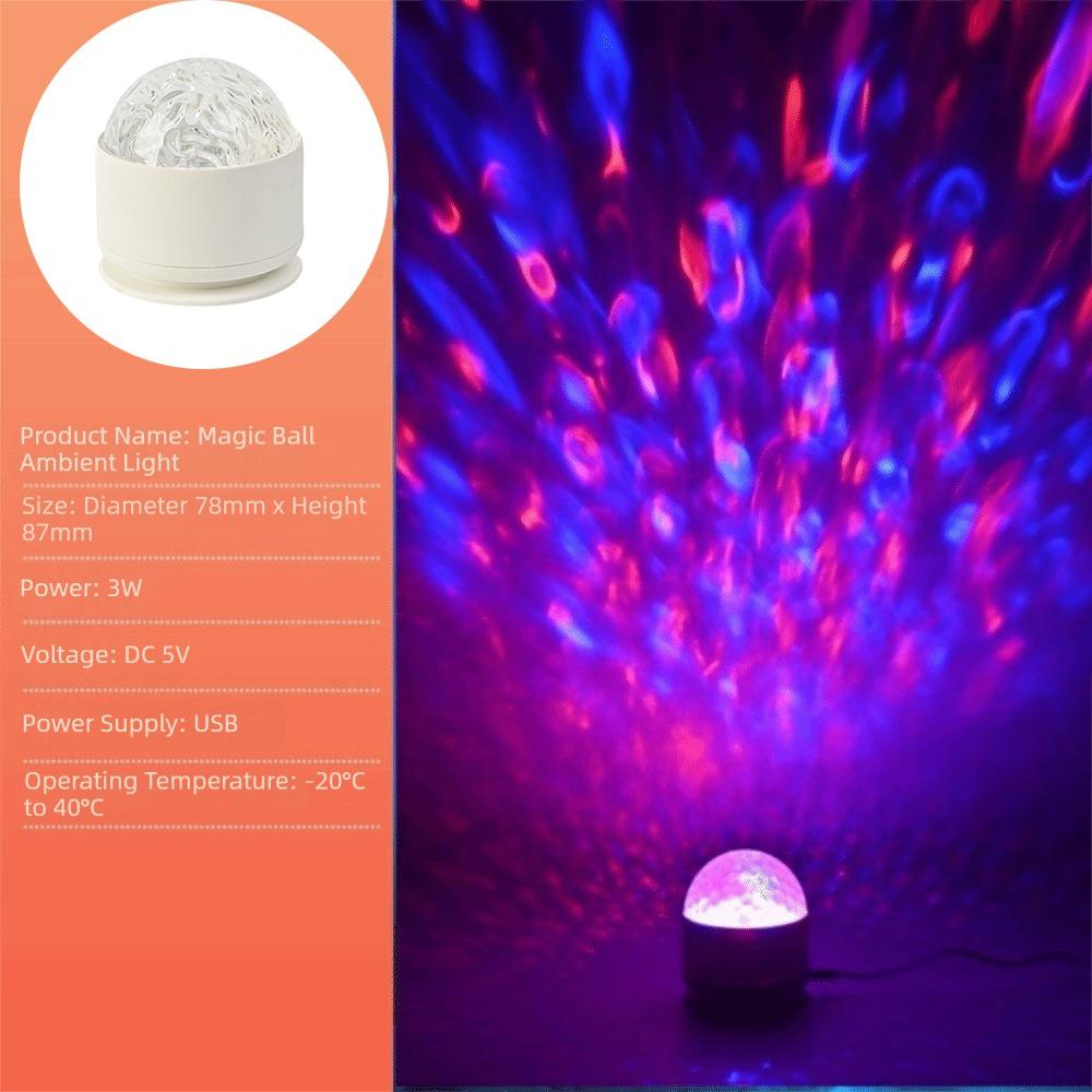 LED Light Starlight Projector USB Powered Colorful Light Northern Lights Projector Water Ripple Effect Iridescent Light
