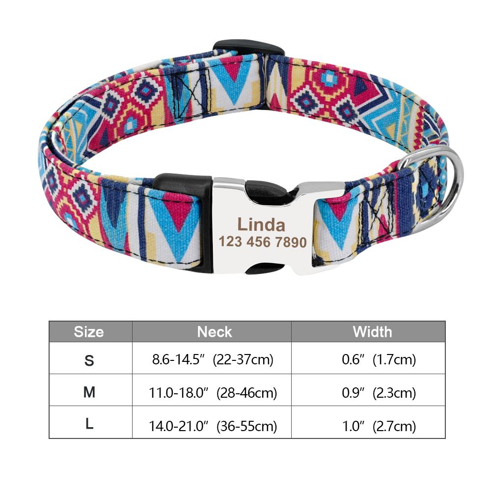 Hundehalsband mit individueller Gravur, personalisiertes Hundehalsband aus Nylon mit Hundemarke, bedrucktes Namensschild für Welpen und Katzen, ID-Halsbänder für kleine und große Hunde