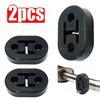 2pcs Black Car Exhaust Rubber Heavy Duty Pipe Retainer Fixer Hanger Accessories
