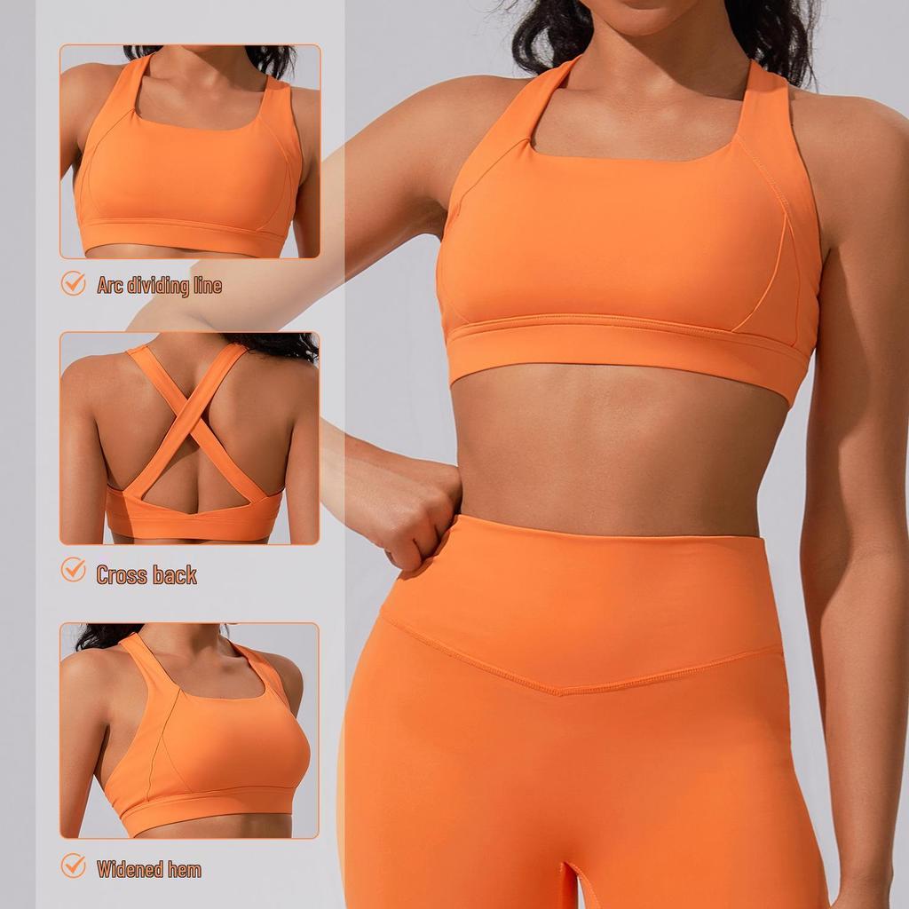 European & American Cloud-Feel High-Intensity Women's Sports Bra: Shockproof, High-Elastic Yoga Vest for Running & Outdoor Fitness