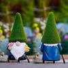 1 Pcs Dwarf Resin Ornaments Faceless Cute Dwarf Statue Home Garden Courtyard Elf Sculpture New Green Hat Flower Bird Old Man