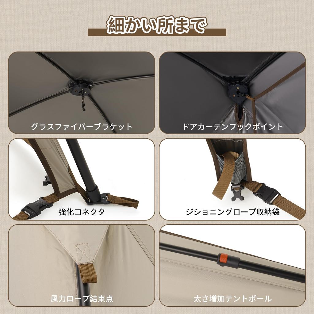 Naturehike Direct Store Tent Tarp Light Blocking UV Protection Heat Blocking Waterproof Easy to Set Up TPU Door Mesh Window Ti BLACK Material Camping