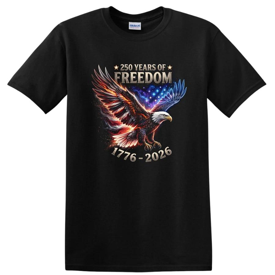 250 Years of Freedom Eagle T Shirt American Independence 1776-2026 Tee L