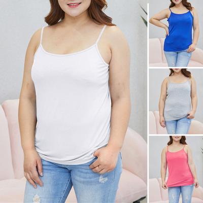 Été grande taille femmes gilet couleur unie fronde Camisole haut ample