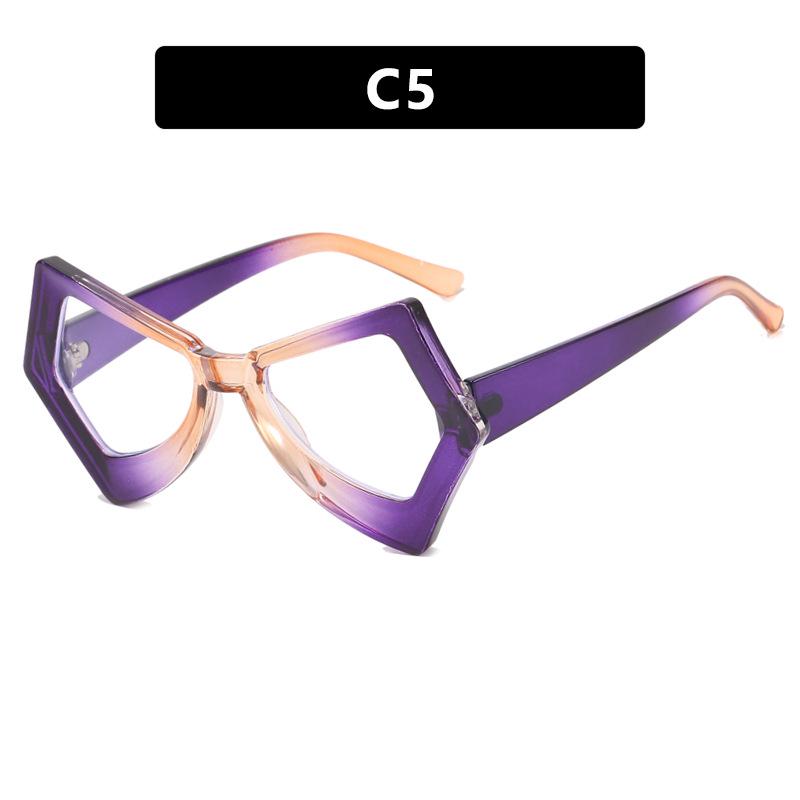 2023 Trendy Cat Eye Anti-Blue Light Butterfly Glasses with Irregular Large Frame