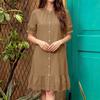 ZANZEA Women Daily Casual Round Neck Lace Crochet Splice Hem Loose Short Sleeve Dress