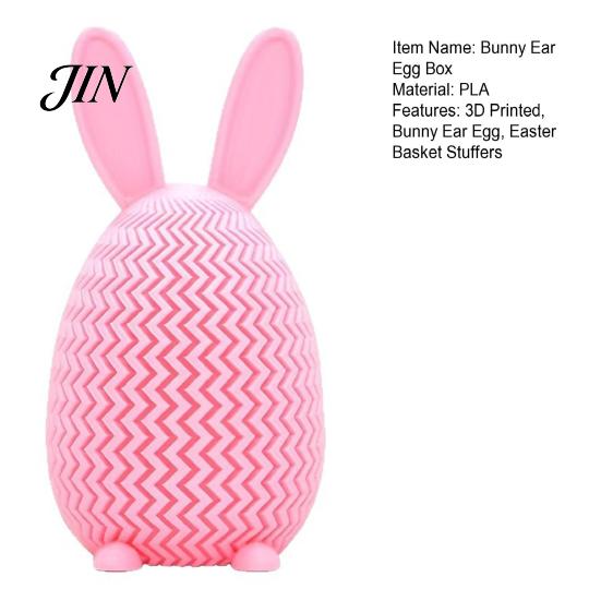 Kids Candy Organizer 3D Printed Bunny Ear Egg Box, Rabbit Storage Box Container for Home Shelf Mantle Display, Easter Basket Stuffers PLA