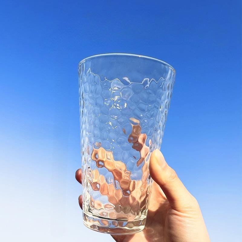 1 Pcs of Creative Glass Hammer Patterned Cups Beer and Juice Cups Transparent Beverage Cups High Appearance Level Beer Tea Cups