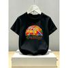 Boys Crewneck Short Sleeve T-Shirt, Creative Building Block Rainbow Basketball Print