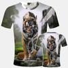 Summer Colorful Tiger 3D Digital Printed Animal T-shirt Men's Women's Short Sleeves Shirt
