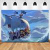 One Piece Pirate Photo Backdrop for Boys Birthday Island Birthday Party Decorations Photography Background Custom Booth Props1107