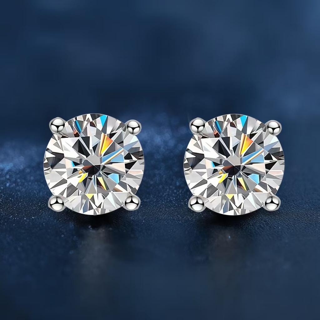 Ty 2.0Ct Moissanite Earrings for Women Lab Grown Diamond Ear Studs Silver Fine Jewelry Gift S925 Silver Earrings