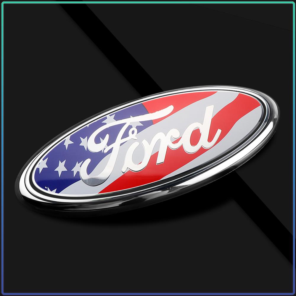 Bil Bakre Bagageutrymme Logotyp Emblem Klistermärke 11,5x4,5cm Ersättning för Ford Ranger Escape Mondeo Fusion Fiesta Kuga Edge Focus Mustang Biltillbehör
