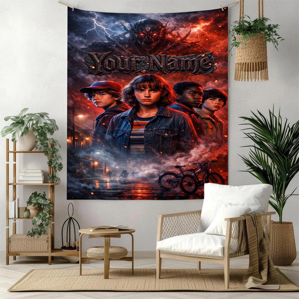Stranger Things Custom Wall Tapestry Gift Personalized Tapestry Smooth Polyester Perfect for Bedroom Wall Four Seasons Decor Housewarming Gift