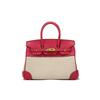 Classic Fashion Lychee Pattern/canvas Splicing Contrasting Color Large Capacity Portable Shoulder Messenger Bag Bag