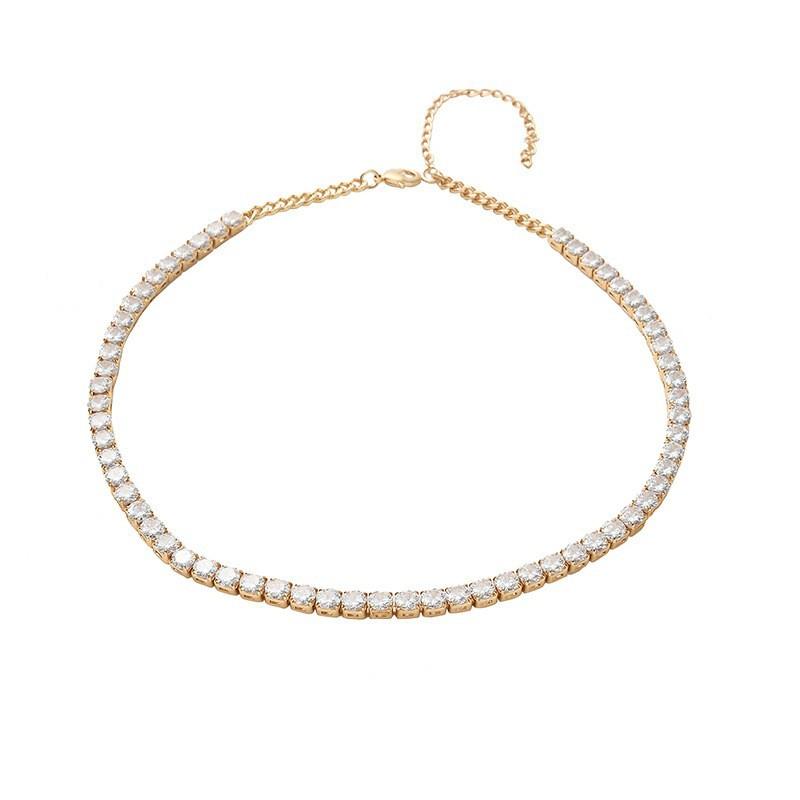 European and American Men's Tennis Necklace Ins Hip-hop Simple Single Row Zirconium Jewelry Versatile Accessories