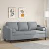 VidaXL 3-seater Sofa with Light Grey Pillows 180 Cm Fabric, Sofa, Living Room Sofa, 3-seater Fabric Sofa, Sofa 3200853