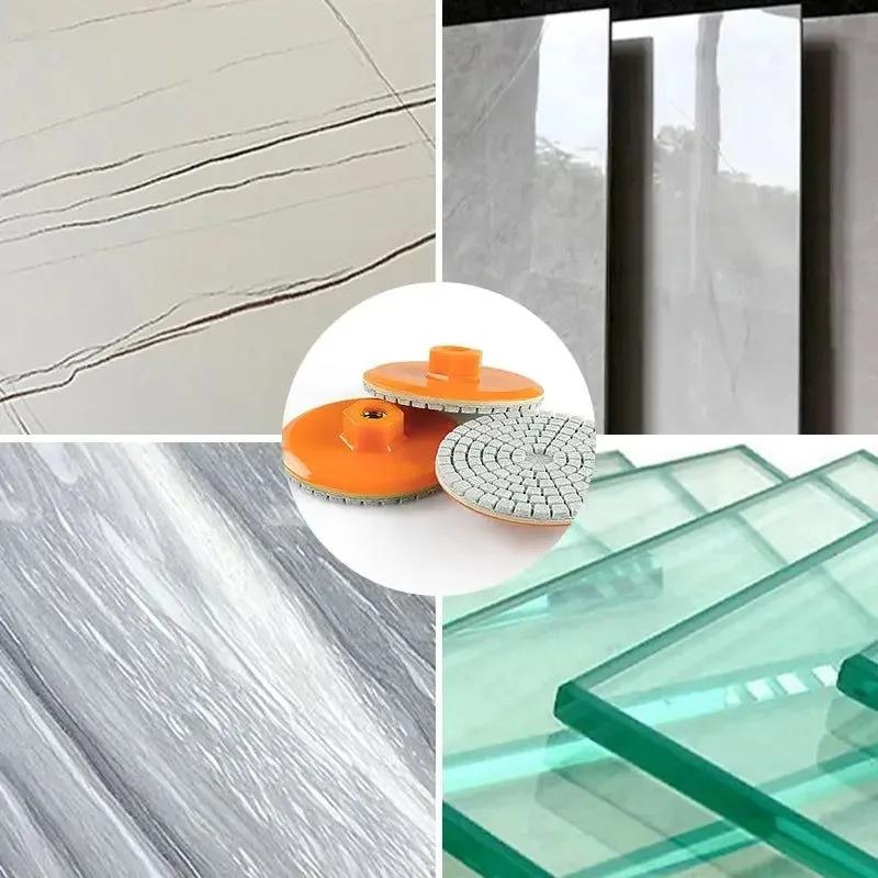 1pcs 80mm Ceramic Tile Polishing Disc - for Angle Grinder, Dry Cutting, Chamfering & Edge Grinding on Marble, Quartz Stone