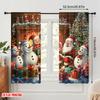 2 Stück, 2D-Flachdruck Minimalistische Vorhänge Weihnachtsmann und Schneemann Party (2) Vielseitiger Stoff (ohne Stange) Außendekorationen