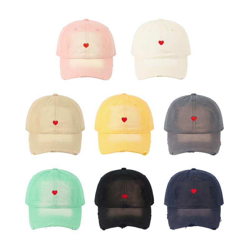 Spring Summer Ins Korean Trendy Cotton Sun Baseball Cap Women Japanese Small Fresh Face Small Love Heart Embroidery Baseball Cap