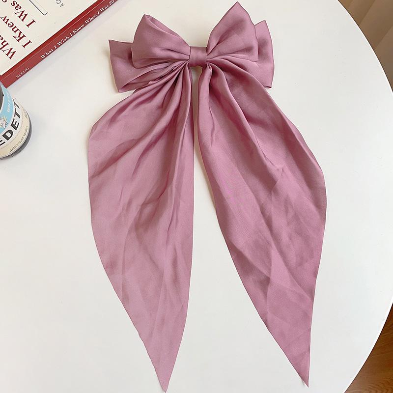 Elegant Solid Large Bow Ribbon Hair Clip for Women Girl Sweet Headbands Soft Satin Hairpin Hairgrip Fashion Hair Accessories