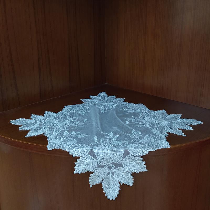 Кружевная скатерть, салфетка на стол, ткань для рукоделия, красивая вышитая салфетка, ажурная изысканная вышитая декоративная подставка, сетка 40*40cm