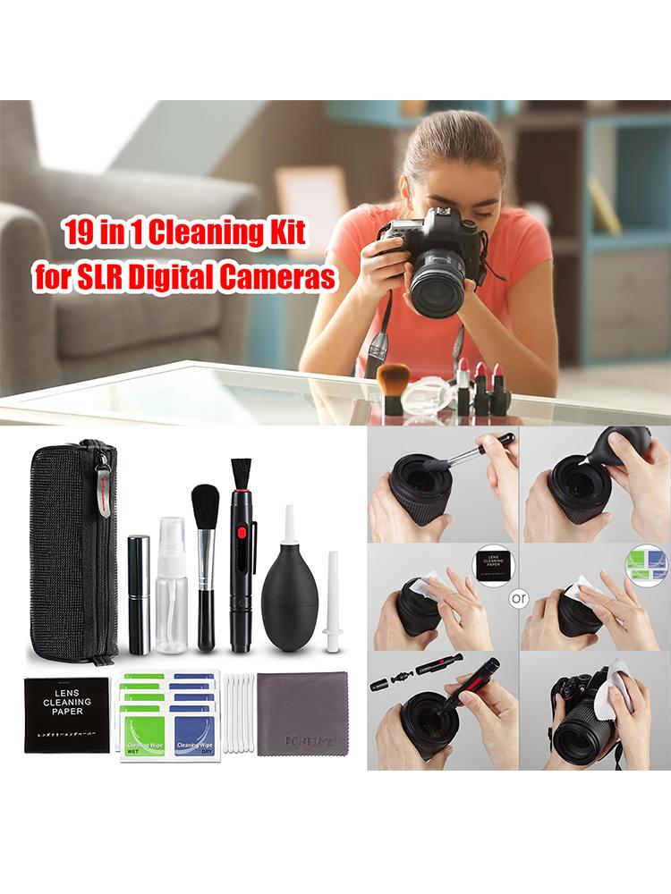 19pcs Camera Cleaner Kit DSLR Lens Digital Camera Sensor Cleaning for Sony Fujifilm Nikon Canon SLR DV Cameras Clean Set