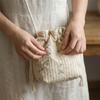 Elegant Straw Bag Lace Woven Beach Bag Leisure Drawstring Bucket Bag  Vacation