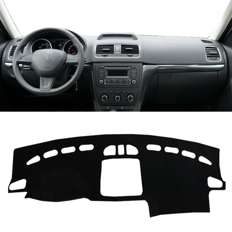 

Для Skoda Yeti 2009-2013 2014 2015 2016 2017 Накладка на приборную панель салона Коврик на приборную панель Защита от УФ-лучей Ковер-подушка Аксессуары для автомобиля Black(Black Edge)