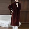 100% Wool Women Coat TIDENOVEL Autumn Wool Long Coat Handmade Pea Coat Winter Warm Wool Long Jacket Overcoat