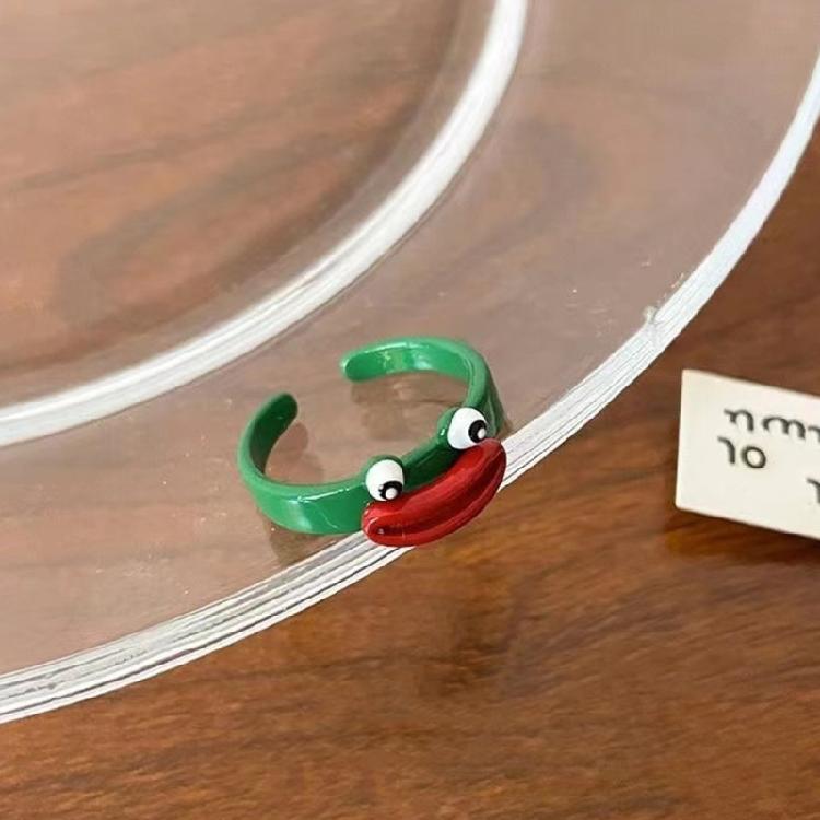 Alloy Painted Cartoon Ring Comfortable Fit Alloy Texture Opening Rings Suitable for Long Term Use Various Settings