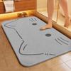 Cartoon Puppy Face Entrance Doormat, Grey Dog Pattern Non Skid Absorbent Floor Mat for Indoor Bathroom Entry Home Decor