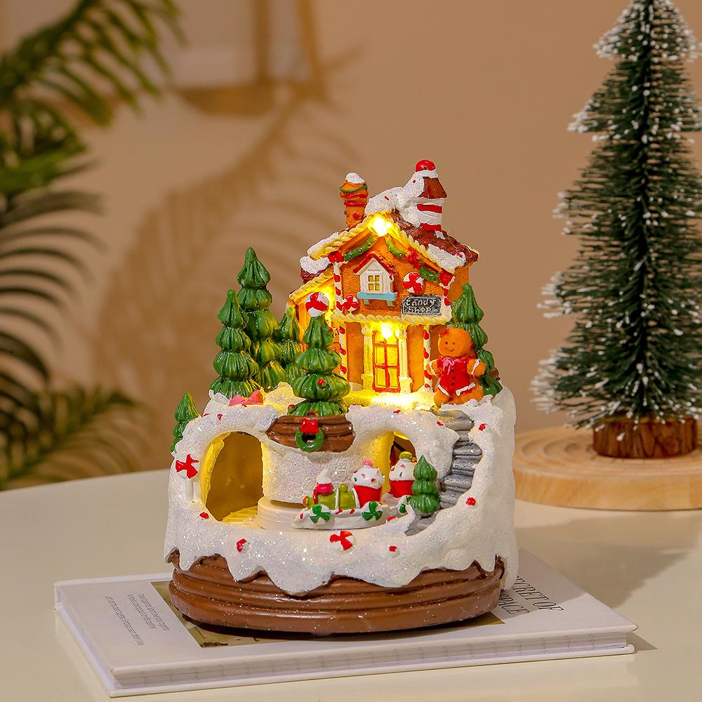 Luminous Music Cookie House & Igloo Christmas Ornaments: Resin Handicrafts & Gifts