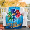 1pc PJ Marks1 Theme Blanket - Digital Print, Polyester, Cozy for All Seasons, Perfect for Outdoor, Camping, and Travel