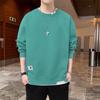 Men's Korean Style Loose Round Neck Long Sleeve Sweatshirt - Fake Two-Piece, Plus Velvet, Versatile Trendy Autumn/Winter Fashion Top