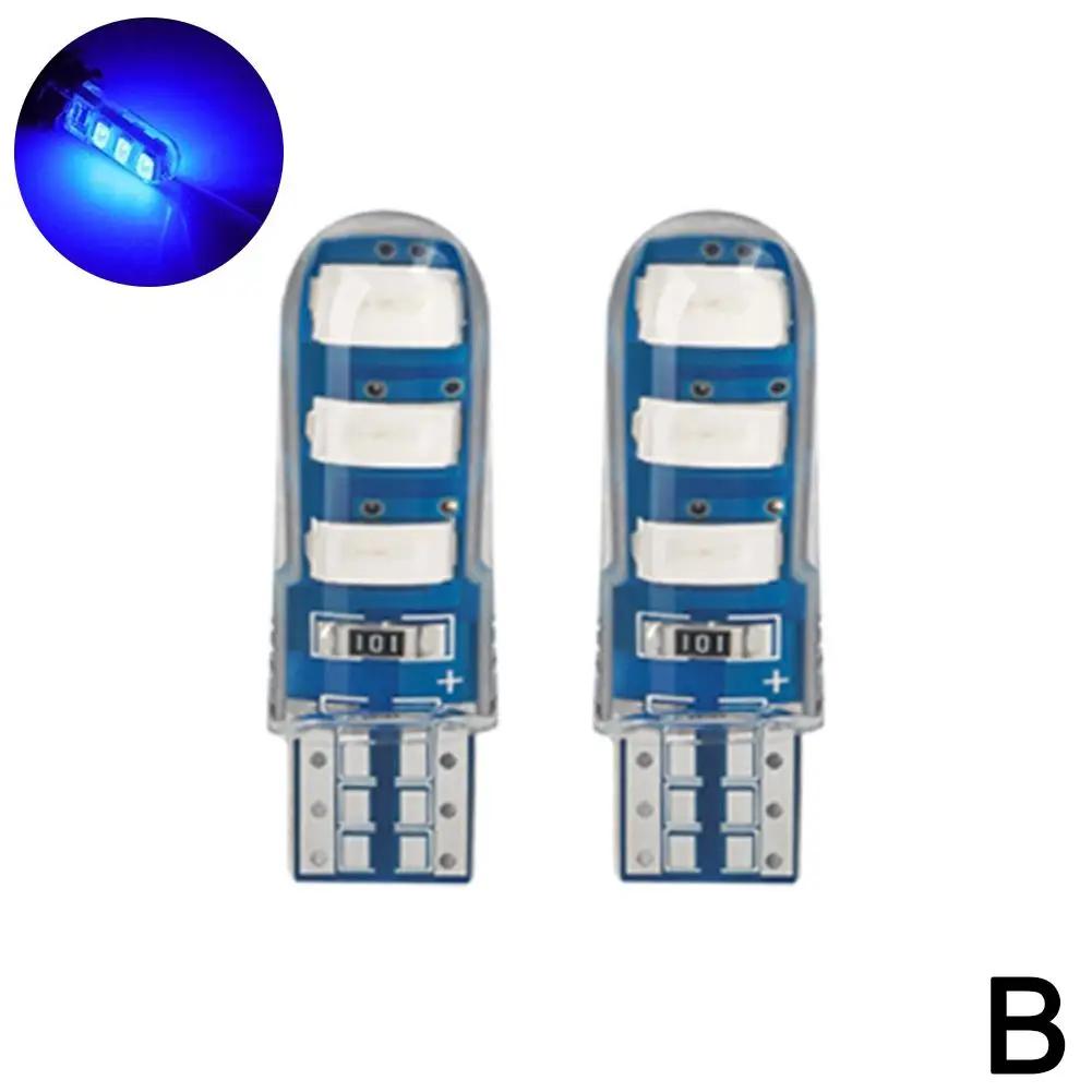 2pcs T10 Silicone Case LED Car Dome Light - 6 SMD 5630 100X 12V Charging 194 USB Chips, W5W Brightness Port Base, with D3U0