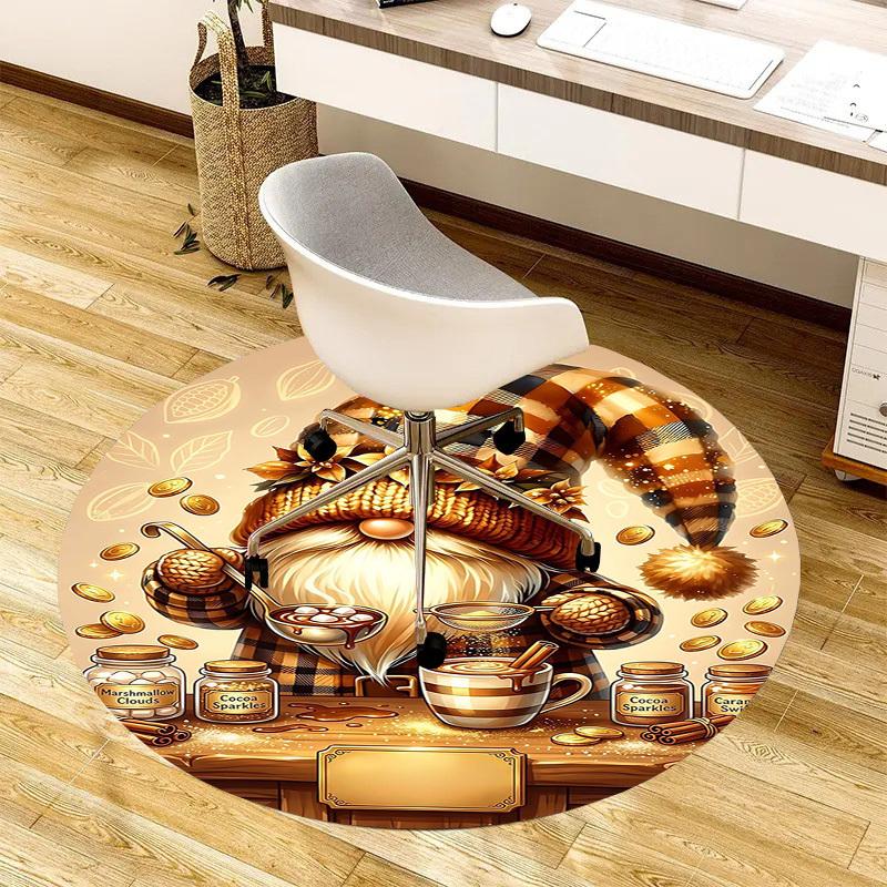 1PC Cocoa Alchemist's Workshop Non-Slip Floor Round carpet, Office, family, bedroom, Large Area Rug Indoor Rugs,  Durable PolyesterH032